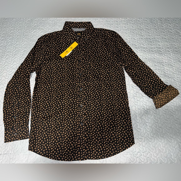 Lee men’s bird long sleeve button up down front shirt roll tab medium - Picture 1 of 3